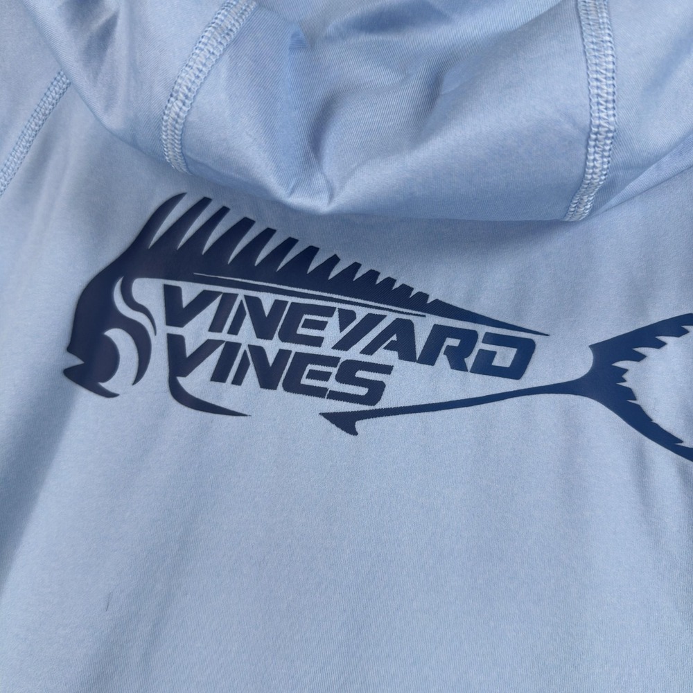 Vineyard Vines Performance Hoodie Shirt Mens Large Blue Mahi Fishing Graphic - Picture 13 of 16